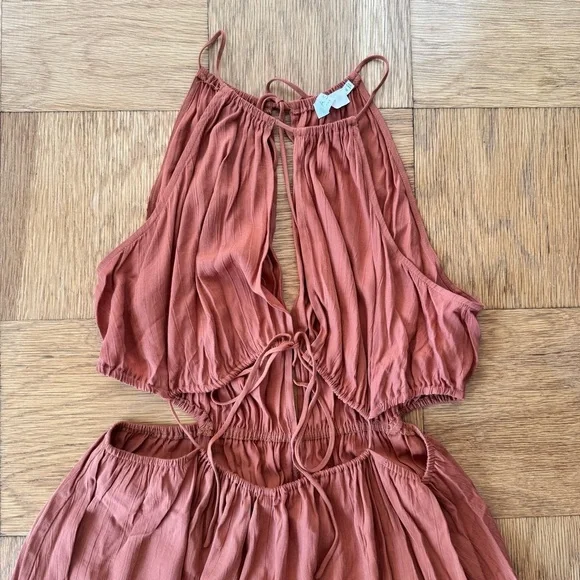 ASTR The Label XL Mid Cutout Sleeveless Maxi Dress Clay Brown Vacation Wedding - Picture 9 of 9